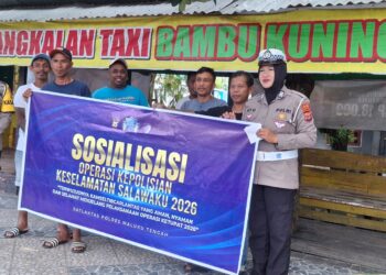 Cegah Kecelakaan dan Pelanggaran, Satlantas Polres Malteng  Turun Langsung Edukasi Sopir dan Pengendara