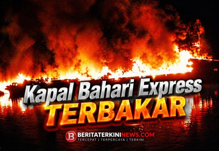 Laut Haria Membara! Kapal Cepat Express Bahari 9B Terbakar Hebat di Pelabuhan Haria